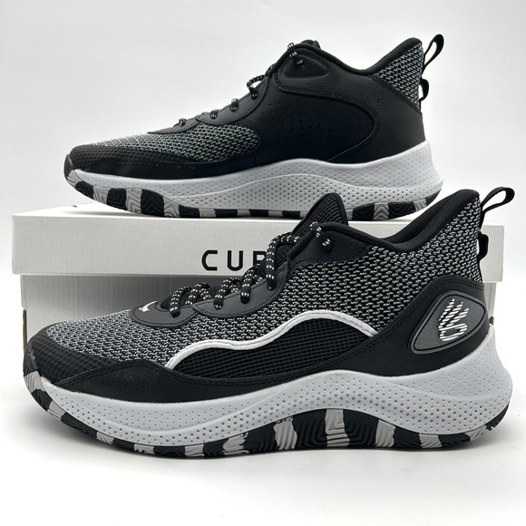 Under Armour Curry 3Z 24 Basketball Shoes Men 12 Black Grey Sneakers 3027626-001